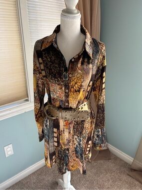 12th Tribe Women’s Multicolor Mosaic Printed Shirt Dress